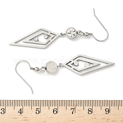 304 Stainless Steel Rhombus Dangle Earrings&nbsp;EJEW-Z129-10P
