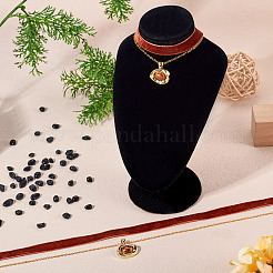 Alloy Resin Oval Pendant Single Face Dark Red Velvet Ribbon & Brass Chain Double Layered Choker Necklaces&nbsp;NJEW-TAC0038