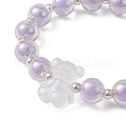 Luminous Acrylic Bear Beaded Stretch Bracelet for Women&nbsp;BJEW-JB09775