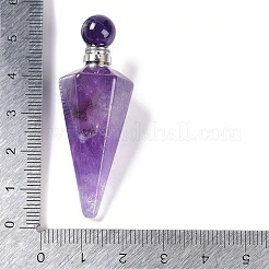 Natural Amethyst Faceted Cone Openable Perfume Bottle Big Pendants&nbsp;G-L524-18P-10