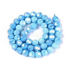 Anti-Tarnish Electroplate Glass Beads Strands&nbsp;EGLA-T021-8mm-15-15