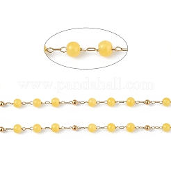 Dyed Natural Jade Round Beaded Chain&nbsp;CHS-C006-01I