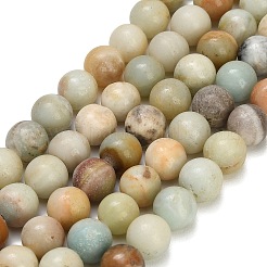 Natural Frosted Flower Amazonite Beads Strands&nbsp;GG-CBA6382-A04-10mm-01