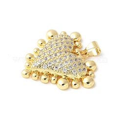 Brass Micro Pave Clear Cubic Zirconia Pendants&nbsp;ZIRC-I071-03G-02