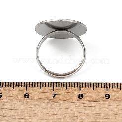 Non-Tarnish 304 Stainless Steel Pad Ring Settings&nbsp;STAS-K278-11F-P