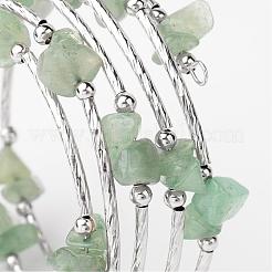 5-Loop Natural Green Aventurine Chip Beaded Wrap Bracelets&nbsp;BJEW-JB02245