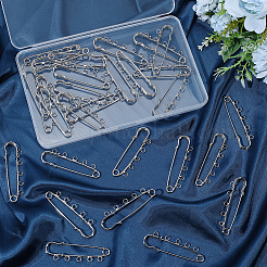 30Pcs Iron Brooch Findings&nbsp;IFIN-SC0002-10A-P