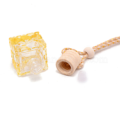 Car Hanging Air Freshener Rectangle Shape Glass Bottles&nbsp;LS-DJEW-WH0007-27E