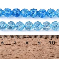 Crackle Transparent Glass Beads Strands&nbsp;GLAA-Q108-02A-03