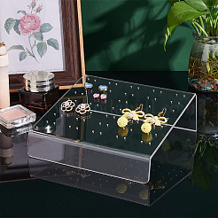 70-Hole Transparent Acrylic Slant Earring Display Stands&nbsp;EDIS-WH0016-013