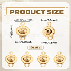 6Pcs 201 Stainless Steel Snap Clasps&nbsp;STAS-LP0001-40