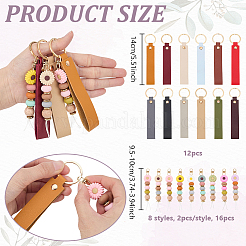 28Pcs PU Leather Keychain & Silicone Pendant Decorations&nbsp;HJEW-GA00096
