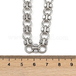 304 Stainless Steel Ring Link Chain Necklaces&nbsp;NJEW-H072-02A-P