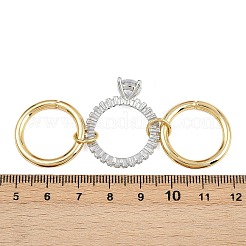 Brass Micro Pave Cubic Zirconia Plain Band Finger Rings for Women&nbsp;RJEW-P160-01C-G01