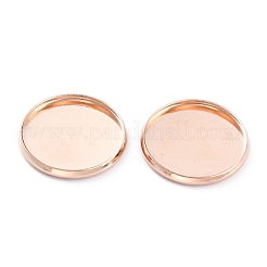 304 Stainless Steel Cabochon Settings&nbsp;STAS-Y001-12F-RG