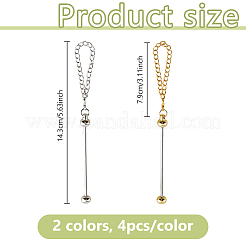 8Pcs 2 Colors Iron Bar Beadable Pendant Decorations&nbsp;HJEW-DC00076