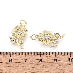 Brass Micro Pave Cubic Zirconia Pendants&nbsp;KK-T071-125G