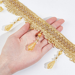 Polyester Braided Tassel Lace Trim Ribbons&nbsp;DIY-WH0308-536