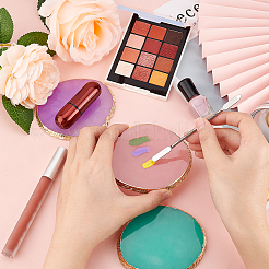 Resin Imitation Agate Color Palette & 430 Stainless Steel Double Head Spoon Palette Spatulas Stick Rod&nbsp;MRMJ-FG0001-14