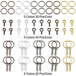 Iron Split Key Rings & Open Jump Rings & Screw Eye Pin Peg Bails Kits&nbsp;DIY-YW0009-10