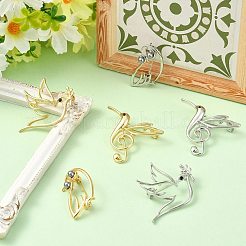 6Pcs 6 Styles Alloy Lapel Pins for Clothes&nbsp;JEWB-CJ0003-42