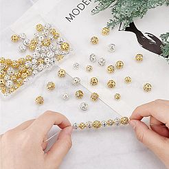100Pcs 4 Styles Alloy with Rhienstone Beads&nbsp;RB-AR0003-15