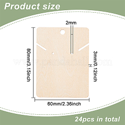 Wood Earring Display Card with Hanging Hole&nbsp;DIY-WH0320-20F