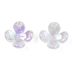 4-Petal Electroplate Acrylic Bead Caps&nbsp;X-PACR-T014-04