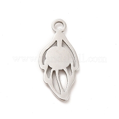 Non-Tarnish 304 Stainless Steel Pendant Cabochon Settings&nbsp;STAS-F282-13MC