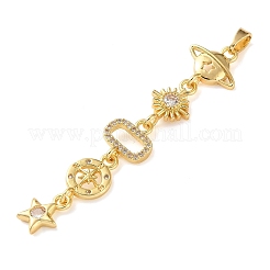 Brass Micro Pave Clear Cubic Zirconia Pendants&nbsp;KK-D101-01D-G