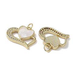 Brass Micro Pave Cubic Zirconia Pendants&nbsp;KK-G485-34C-G