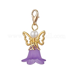 5Pcs 5 Colors Glass Pearl Beads & Acrylic Pendant Decorations&nbsp;HJEW-JM03223-01