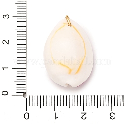 Printed Natural Cowrie Shell Pendants&nbsp;STAS-Z168-03G-07