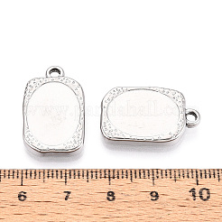 304 Stainless Steel Pendant Cabochon Settings&nbsp;STAS-T067-19P