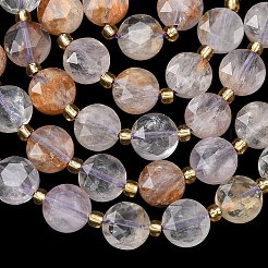 Natural Purple Phantom Quartz Purple Lodolite Quartz Beads Strands&nbsp;G-C116-A184-02