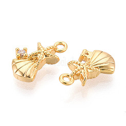 Brass Micro Pave Cubic Zirconia Charms&nbsp;KK-N263-102G