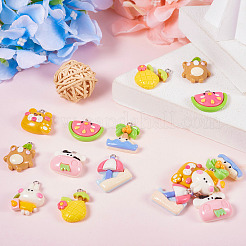 16Pcs 8 Styles Opaque Resin Pendants&nbsp;CRES-TA0001-40
