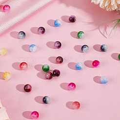 300Pcs 10 Colors Crackle Baking Paint Imitation Jade Glass Beads&nbsp;DGLA-LT0001-05