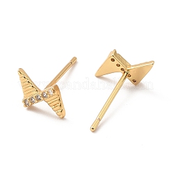 Clear Cubic Zirconia Bowknot Stud Earrings&nbsp;EJEW-F281-25G