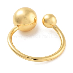 Round Rack Plating Brass Open Cuff Rings for Women&nbsp;RJEW-Z059-28G