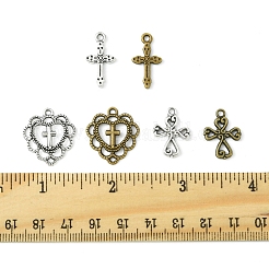 60Pcs 6 Styles Tibetan Style Alloy Pendants&nbsp;TIBEP-FS0001-24