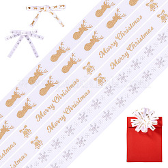 9 Yards 3 Colors Christmas Theme Polyester Printed Grosgrain Ribbons&nbsp;ORIB-TA0001-05B