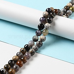 Natural Dendritic Jasper Beads Strands&nbsp;G-E571-32B