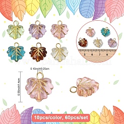 60Pcs 6 Colors Acrylic Pendants&nbsp;PALLOY-YW00167