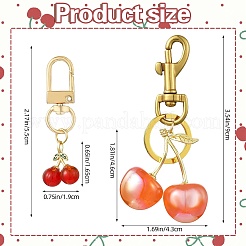 Cherry Lampwork & Resin Pendant Decoration&nbsp;HJEW-SW00115-02