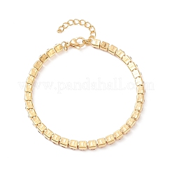 PVD Vacuum Plating 304 Stainless Steel  Rhinestones Link Chain Bracelets&nbsp;STAS-A052-15G-C
