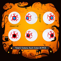 40Pcs 2 Colors Halloween Plastic Hollow Fake Eye Round Balls&nbsp;DIY-PH0003-31
