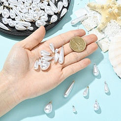 40Pcs 8 Styles ABS Plastic Pearl Pendants&nbsp;FIND-YW0012-01G