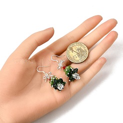 Tibetan Style Alloy Glass Earrings&nbsp;EJEW-JE06612