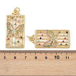 Brass Micro Pave Cubic Zirconia Pendants&nbsp;KK-C109-08B-G